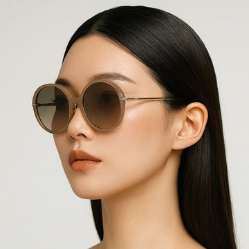 MAXMARA Sonnenbrille MM0111K 57F Big Size Asian Fit Rundes Acetat-Fashion 001 146926310