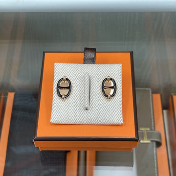 HERMES Mini Mykonos Sandalen Ohrringe Schwarz Roségold H100052FO03 146926406