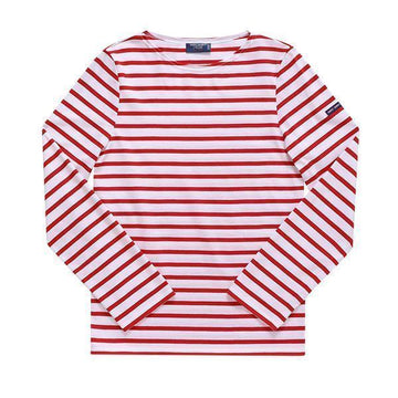 SAINT JAMES NEIGE TULIPE ミンクワイヤー モダン ストライプ ユニセックス ロングスリーブ Tシャツ 144734705