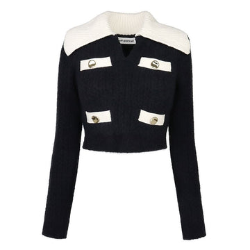 SELF-PORTRAIT Damen schwarze Kaschmirmischung Strick AW24-074T-B 146929374