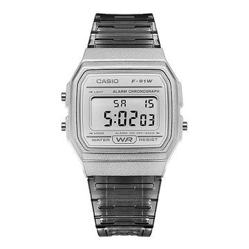 CASIO F-91WS-8HDF Digital Square Vintage Retro Transparente Unisex Uhren 146942948
