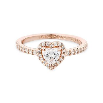 Pandora Sparkling Clear Elevated Heart Rose Ring 188421C02 144702323
