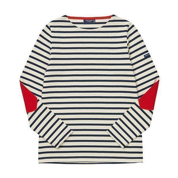 SAINT JAMES ボジャーニ ストライプ エルボ ハート パッチ ウィメンズ ロングスリーブ Tシャツ 8649 144734717