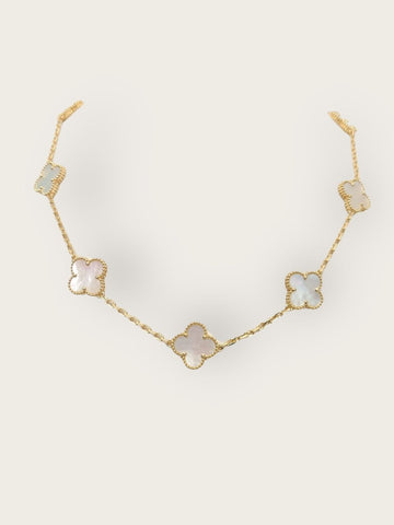 VAN CLEEF & ARPELS Vintage Alhambra Halskette aus Perlmutt mit 10 Motiven 146947236