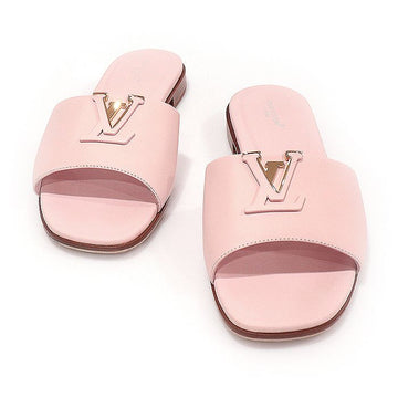 LOUIS VUITTON ピンク プレーン カーフスキン LV マレ フラット ミュール レディースサンダル 38 EP67050LV 146947421