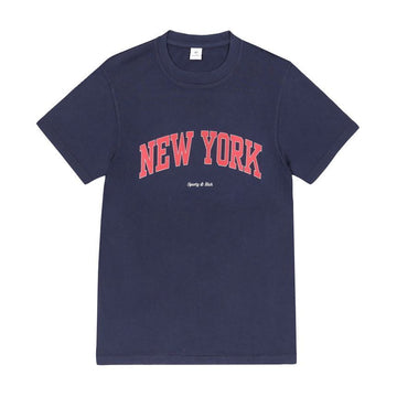 SPORTY & RICH New York Ivy T-Shirt unisex kurzärmlig dunkelblau TO043606304BL106 144730837