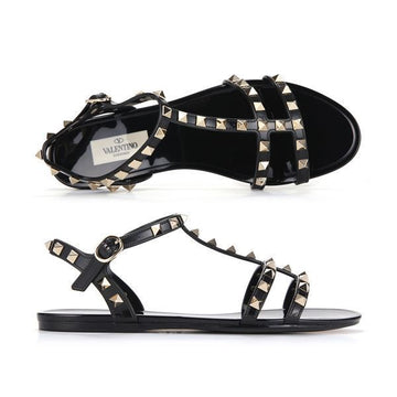 VALENTINO ロックスタッド フラット サンダル 6W2S0H38 PVS 0NO 144731542 [P]