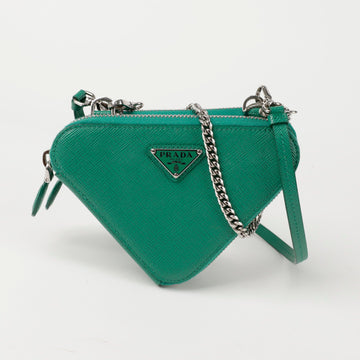 PRADA 1NR015 Triangular Mini Pouch Shoulder Crossbody Bag 146865390