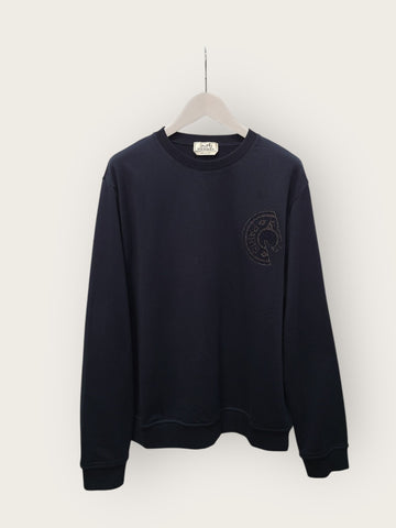 HERMES Marin Cléducel gestickter Rundhals-Pullover 12345 147208434