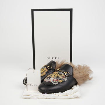 GUCCI タイガーパッチプリンタウンミュールフラットシューズ 38 146779884
