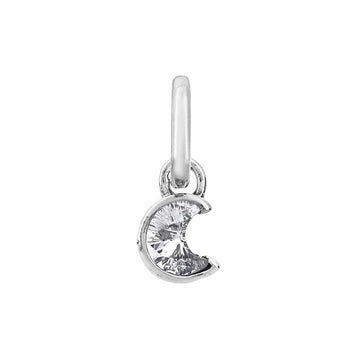 Pandora Mini Sparkling Moon Pendant and Dangle Silver Charm 147243861