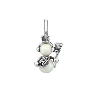 PANDORA Opalescent Schneemann Anhänger und Dangle Silber Charme 792981C01 147243877