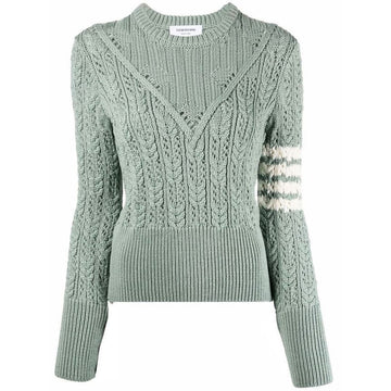 Thom Browne Diagonal Cable Knit Pullover Green FKA383A Y1024 350 48463343