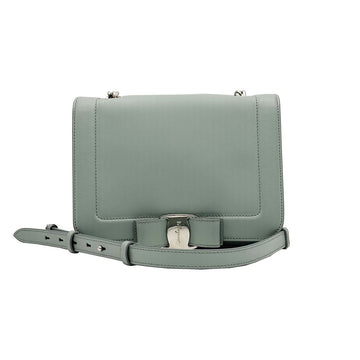 Salvatore Ferragamo Ferragamo 21 G878 Gray Vara Bow Medium Flap Chain Shoulder Bag 147250210
