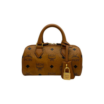 MCM Visetos Ella Mini Boston Bag Cognac 147305385