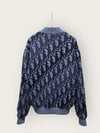 Dior Blue Oblique Bomber Wool Knit Jacket 147308661 [P]
