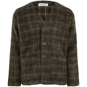 OUR LEGACY Wool Cardigan mit Karo-Muster in Relaxed Fit 25FW 147335248