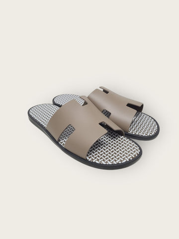 HERMES エトープ チェック柄 Hロゴ イジミール スリッパ 43.5 147345756