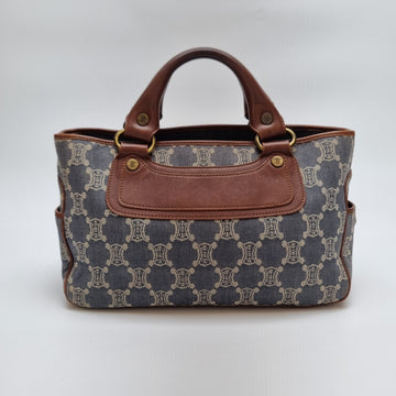 CELINE Triomphe Canvas Denim Tote Bag 510-03 147395720