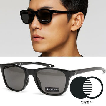 UNDER ARMOUR サングラス UA 0013GS 807M9 偏光 ブラック 四角 フレーム アウトドア ゴルフ レジャー 146926329