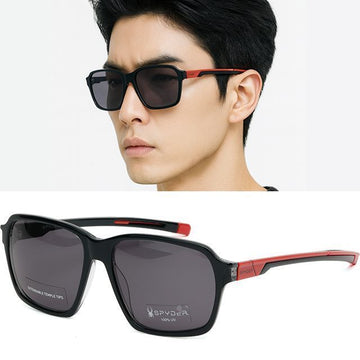 Spyder Sunglasses SP6032 001 Adjustable Leg Length Square Black Horn Rim Golf Fishing Hiking Fashion 147378872
