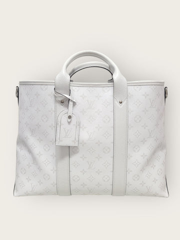 LOUIS VUITTON Weißes Monogram Weekend Tote Crossbody 45x33 147400397