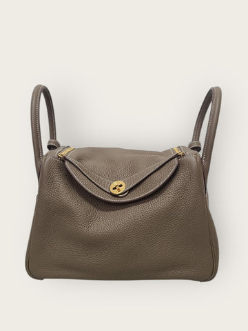 Hermes Etoupe Gold Lindy 30 Shoulder Bag U Stamp 147400527