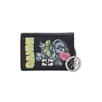 Ganni Women's Flap Dog Card Wallet A7042 099 FW25 147406497