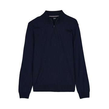 HUGO BOSS Virginwolle Reißverschluss-Nackenpullover für Herren 50528300 404 FW25 147406708