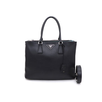 Prada 1BA274 Black Galleria Citycabin Silver Logo Double Zipper Tote Bag and Shoulder Bag kk64717313 147440984