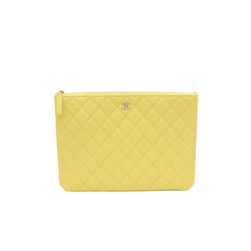CHANEL A82545 イエロー キャビア ゴールド CCロゴ クラッチバッグ kk61687721 147441066
