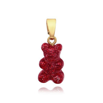 CRYSTAL HAZE ノスタルジア ベア クラシック レッド ベルベット ゴールド ペンダント チャーム 146712502