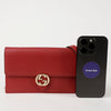Gucci Interlocking G Mini Leather Wallet Chain Bag Red 146463372 [P]