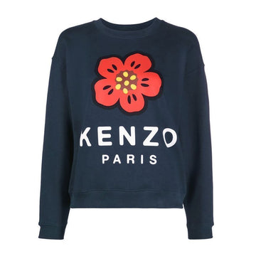 KENZO Flower Logo Print Sweatshirt Navy 2SW011 4ME 77 58155901