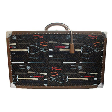 Fendi Tool Print Silver Stud Suitcase 147457834