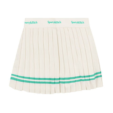 SPORTY & RICH Serif Logo Pleated Tennis Skirt 144730916