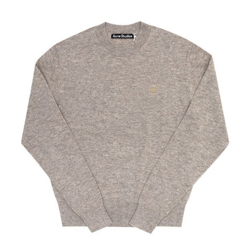 ACNE STUDIOS C60101 GREIGE MELANGE (DRN) Face Logo Patch Unisex Strickware 144730458 [P]