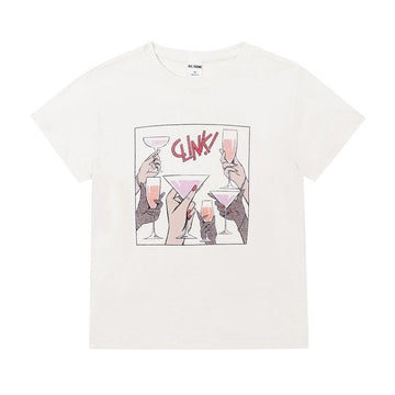 RE DONE クラシックチアーズ女性半袖Tシャツ 024-02WCGT314 144765023