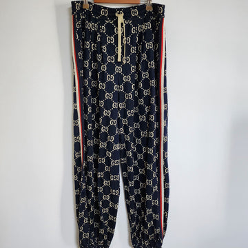 GUCCI M ネイビー GG モノグラム ジョガーパンツ 550656 147548681