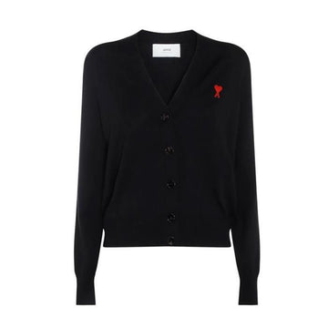 AMI Kettenstich Herzlogo Merinowolle Unisex Strickjacke BFFKC111 147569085