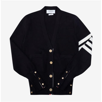 THOM BROWNE 4バーストライプVネックカーディガン ネイビー FKC207A 147569114
