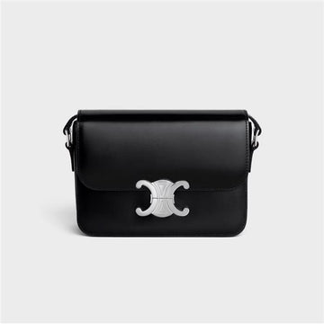 Celine Shoulder Bag Tin Triomphe Bag Calfskin Black 188423BF4 147569139