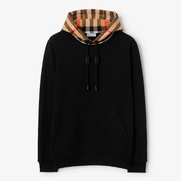 Burberry Checked Hooded T-Shirt Black 8058117 147569343
