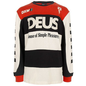 Deus Ex Machina Red Villander Moto Jersey Long Sleeve T-Shirt DMP251174 VRC 147569677
