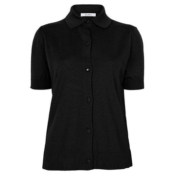 MAXMARA ブラックロマニャウール半袖カーディガン 2521346061 ROMANIA 002 147575639