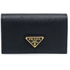 Prada Saffiano Triangle Logo Black Card Holder stamp: 1MC122 QHH F0002 121735915 [P]