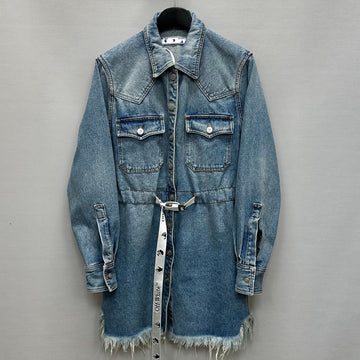 OFF WHITE ジャカード ニュー ロゴ ベルト デニム ワンピース (44 55) 147590085