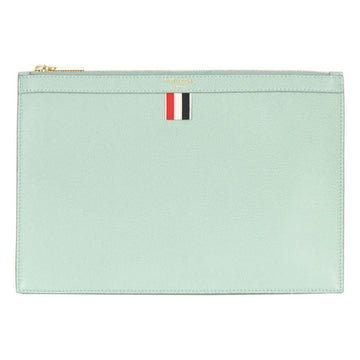 THOM BROWNE ペブルグレイン スモール クラッチバッグ ライトブルー 00198 065 144940362