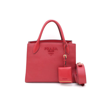 Prada 1BA156 Red Saffiano Monochrome Tote Bag and Shoulder Bag 22162581 147622561 [P]