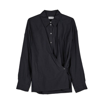 LEMAIRE カルラツイステッドシャツ FW25 レディース ブラック 998 1500 1141 147627154